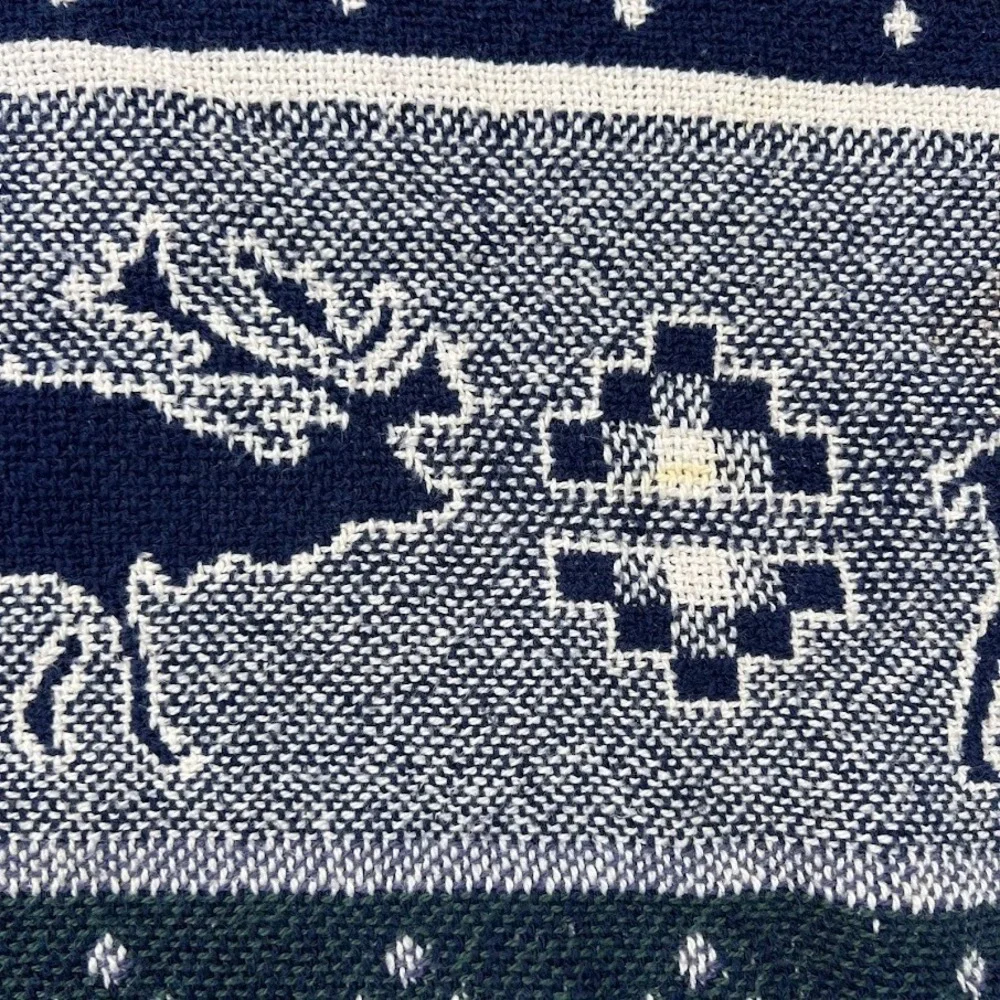 Vintage‎ Geometric Animal Woven Fringe Tapestry Blanket Cabin Lodge